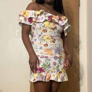 H&M Flounced Off-the-shoulder Dress
